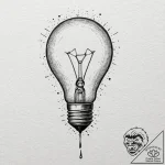 Tattoo design, handpoke style, a lightbulb th… – tattoo sketch (№1751497368_0, 02.07.2025 23:02) — tattoovalue.net