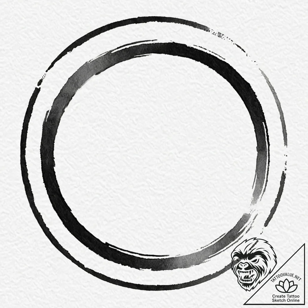Tattoo design, a circle made of a single, con... - tattoo sketch (№1751497449_0, 02.07.2025 23:04) — tattoovalue.net
