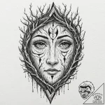 Tattoo sketch — ancient bark peeled back from… – tattoo sketch (№1751497776_0, 02.07.2025 23:09) — tattoovalue.net