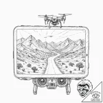 Tattoo design, an fpv drone’s camera view, th… – tattoo sketch (№1751498359_0, 02.07.2025 23:19) — tattoovalue.net