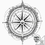 Tattoo design, a compass that doesn’t point n… – tattoo sketch (№1751498849_0, 02.07.2025 23:27) — tattoovalue.net