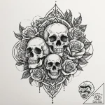 Tattoo design, a sound-nullifying symbol, sur… – tattoo sketch (№1751498929_0, 02.07.2025 23:28) — tattoovalue.net