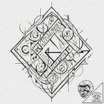 Tattoo design, runes deconstructed and reasse… – tattoo sketch (№1751499255_0, 02.07.2025 23:34) — tattoovalue.net