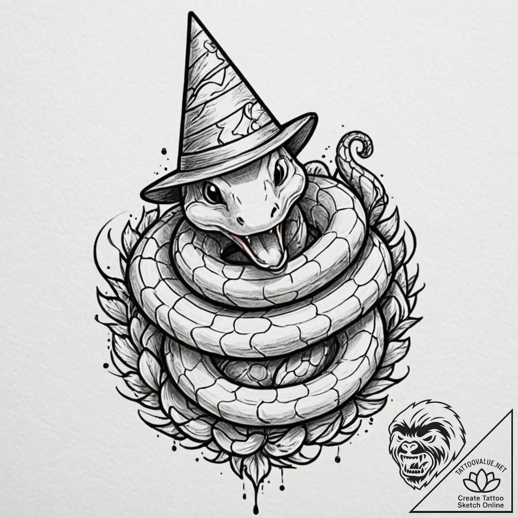 Tattoo design, handpoke style, a silly lookin... - tattoo sketch (№1751500234_0, 02.07.2025 23:50) — tattoovalue.net