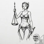 Tattoo design, a lady justice portrait, but s… – tattoo sketch (№1751501087_0, 03.07.2025 00:04) — tattoovalue.net