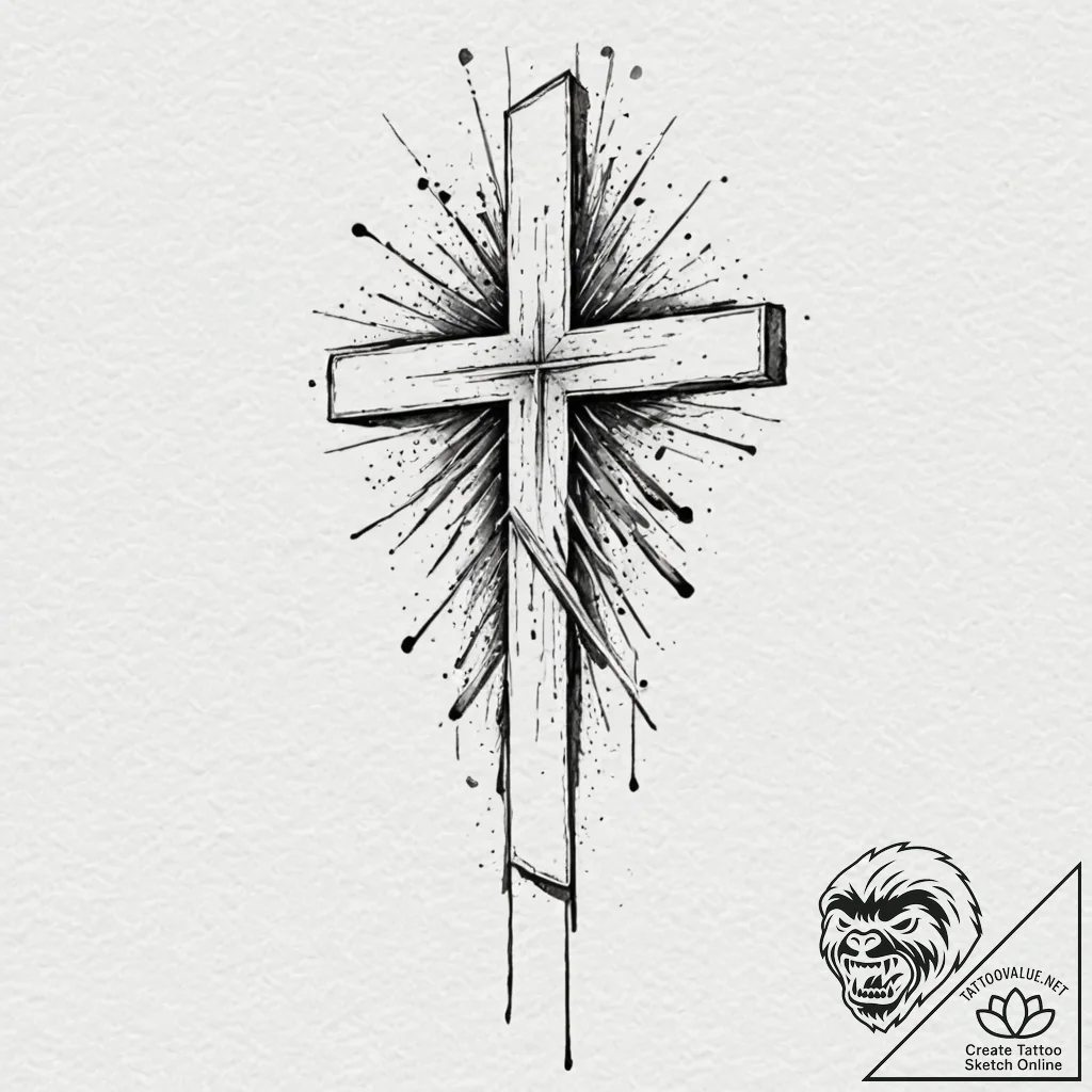 Tattoo design, handpoke style, three simple p... - tattoo sketch (№1751501339_0, 03.07.2025 00:08) — tattoovalue.net