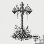 Tattoo sketch of viking axe with tree roots i… – tattoo sketch (№1751501420_0, 03.07.2025 00:10) — tattoovalue.net