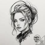 Category 1: cyberpunk-melancholy & bio-horror… – tattoo sketch (№1751501511_0, 03.07.2025 00:11) — tattoovalue.net