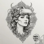 Tattoo design, a classical greek statue weari… – tattoo sketch (№1751501752_0, 03.07.2025 00:15) — tattoovalue.net