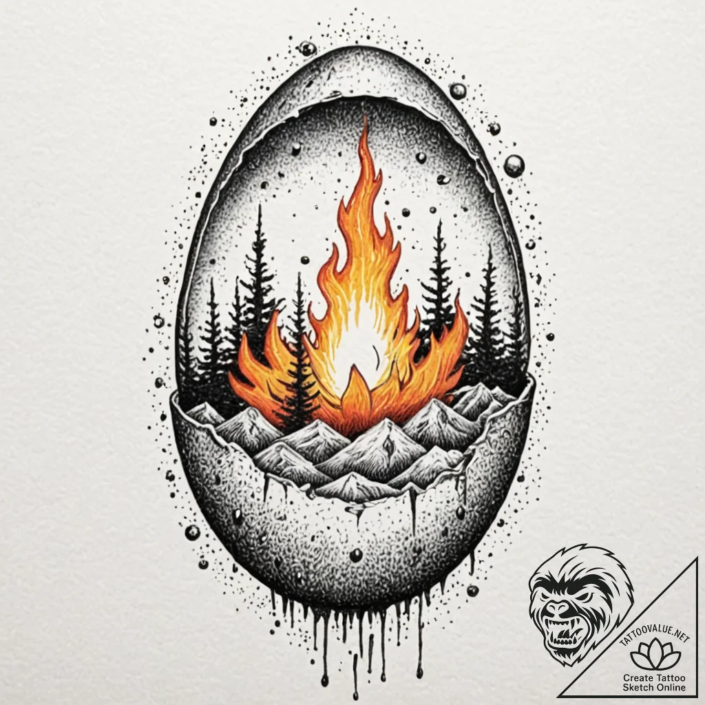 Tattoo design, an artillery shell, cracked op... - tattoo sketch (№1751501842_0, 03.07.2025 00:17) — tattoovalue.net
