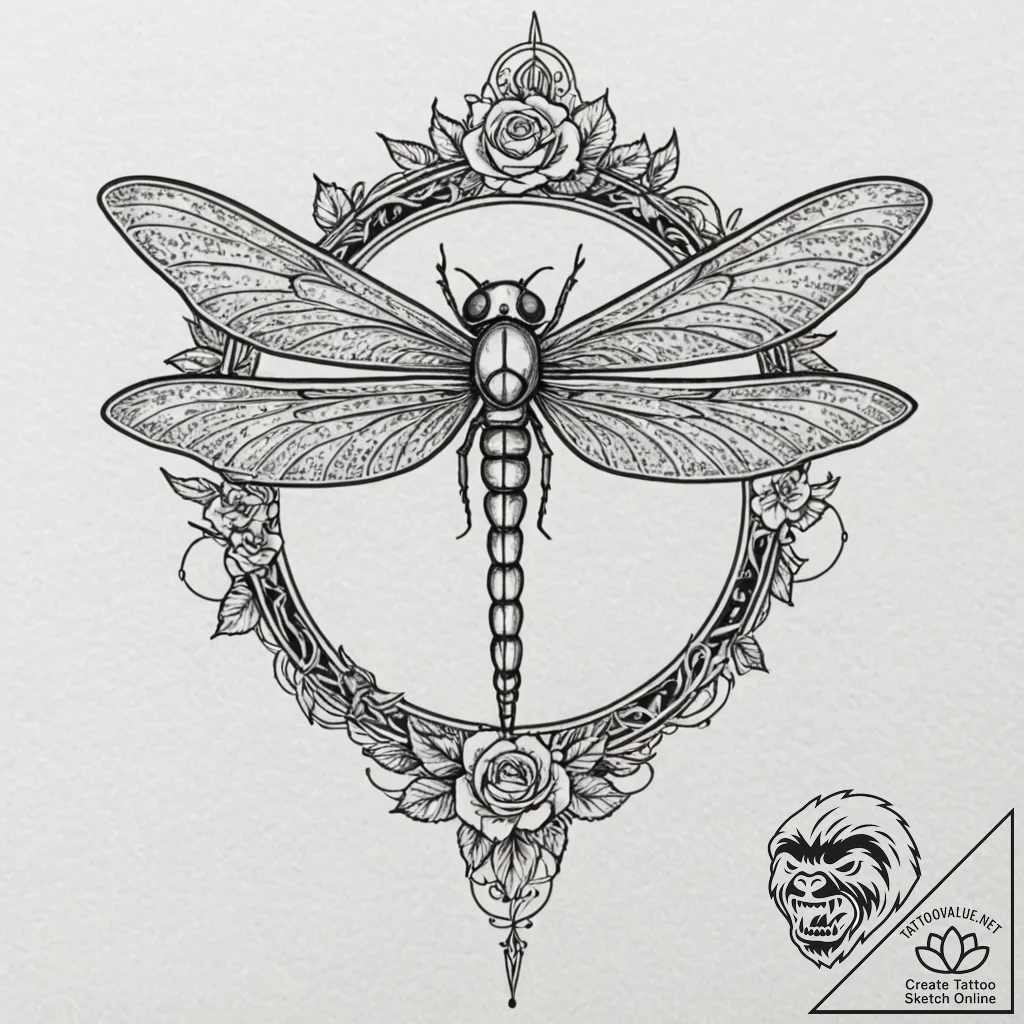 Tattoo design, a reconnaissance drone stylize... - tattoo sketch (№1751502544_0, 03.07.2025 00:29) — tattoovalue.net