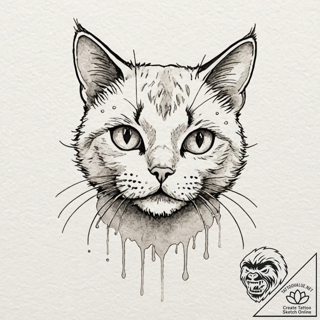 Tattoo design, handpoke style, a simplified "... - tattoo sketch (№1751502715_0, 03.07.2025 00:31) — tattoovalue.net