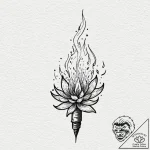 Tattoo design, a matchstick, its flame is a t… – tattoo sketch (№1751502878_0, 03.07.2025 00:34) — tattoovalue.net