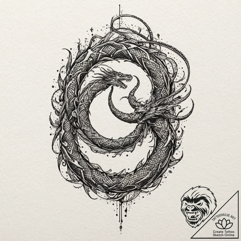 Tattoo design, an abstract form that suggests... - tattoo sketch (№1751503209_0, 03.07.2025 00:40) — tattoovalue.net