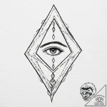 Tattoo sketch of a blind seer with rune eyes… – tattoo sketch (№1751503544_0, 03.07.2025 00:45) — tattoovalue.net