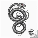 Tattoo design, a snake coiling around an arm,… – tattoo sketch (№1751503714_0, 03.07.2025 00:48) — tattoovalue.net