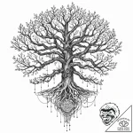 Tattoo design, yggdrasil, but its branches ar… – tattoo sketch (№1751504125_0, 03.07.2025 00:55) — tattoovalue.net