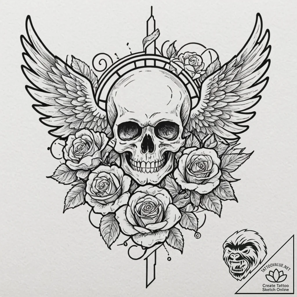Tattoo design, icarus, but his wings are made... - tattoo sketch (№1751504204_0, 03.07.2025 00:56) — tattoovalue.net