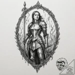 Tattoo sleeve design, joan of arc tragedy, a… – tattoo sketch (№1751504537_0, 03.07.2025 01:02) — tattoovalue.net