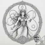 Tattoo design, freya as a powerful sorceress… – tattoo sketch (№1751505043_0, 03.07.2025 01:10) — tattoovalue.net