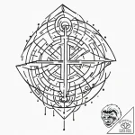 Tattoo design, cyber-calligraphy, glowing neo… – tattoo sketch (№1751505366_0, 03.07.2025 01:16) — tattoovalue.net