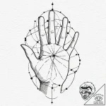 Tattoo design, a human hand reaching out, dis… – tattoo sketch (№1751505537_0, 03.07.2025 01:18) — tattoovalue.net