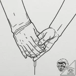 Tattoo design, handpoke style, two stick-figu… – tattoo sketch (№1751505951_0, 03.07.2025 01:25) — tattoovalue.net