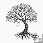 Tattoo design, a tree of life, but its branch… – tattoo sketch (№1751506032_0, 03.07.2025 01:27) — tattoovalue.net