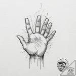 Tattoo design, a point-man’s hand gesturing f… – tattoo sketch (№1751506446_0, 03.07.2025 01:34) — tattoovalue.net