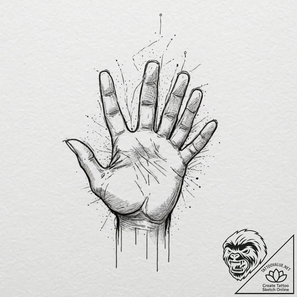 Tattoo design, a point-man's hand gesturing f... - tattoo sketch (№1751506446_0, 03.07.2025 01:34) — tattoovalue.net