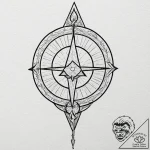 Tattoo design, gungnir spear as the gnomon of… – tattoo sketch (№1751507113_0, 03.07.2025 01:45) — tattoovalue.net