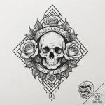Tattoo design, handpoke style, a single, lone… – tattoo sketch (№1751507357_0, 03.07.2025 01:49) — tattoovalue.net