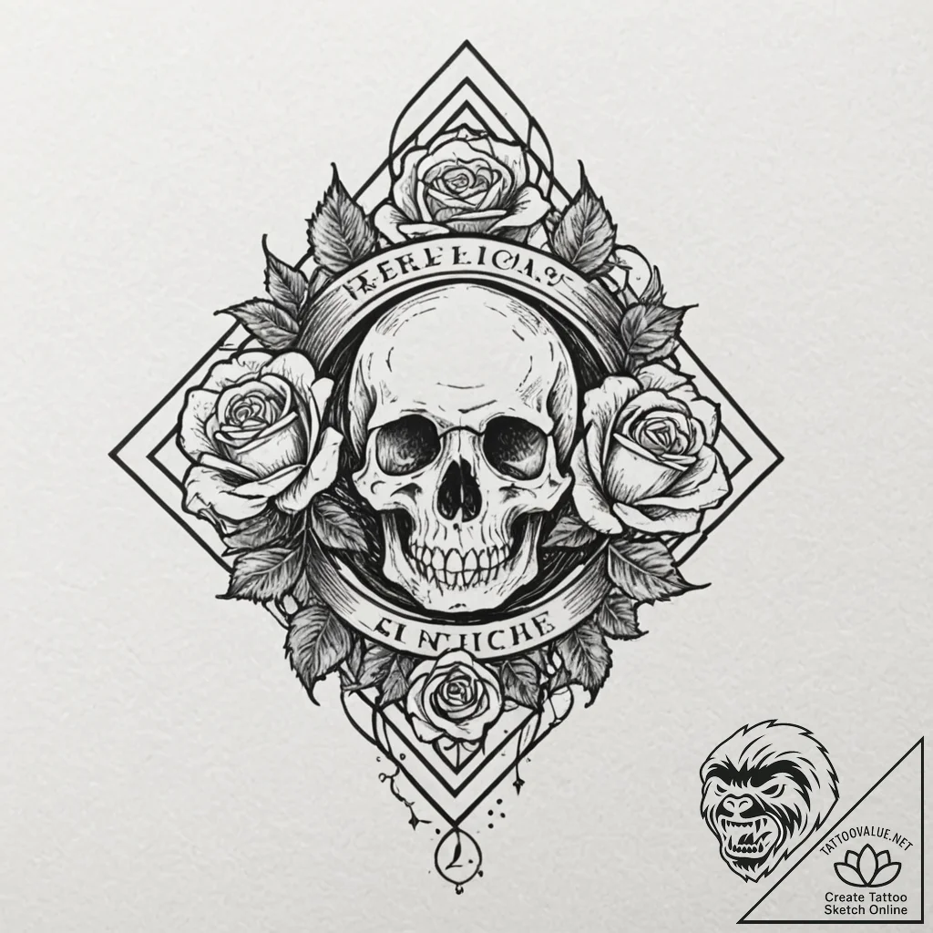 Tattoo design, handpoke style, a single, lone... - tattoo sketch (№1751507357_0, 03.07.2025 01:49) — tattoovalue.net