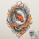 Tattoo design, a solar flare, depicted as an… – tattoo sketch (№1751507449_0, 03.07.2025 01:50) — tattoovalue.net