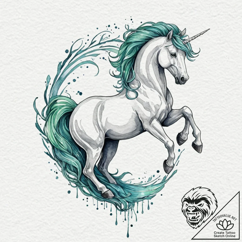 Tattoo design, sleipnir, his mane and tail ar... - tattoo sketch (№1751507782_0, 03.07.2025 01:56) — tattoovalue.net