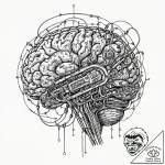 Tattoo design, a human brain, depicted as a c… – tattoo sketch (№1751507862_0, 03.07.2025 01:57) — tattoovalue.net