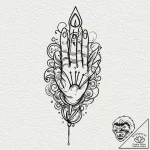 Tattoo design, handpoke style, a safety pin,… – tattoo sketch (№1751508113_0, 03.07.2025 02:01) — tattoovalue.net