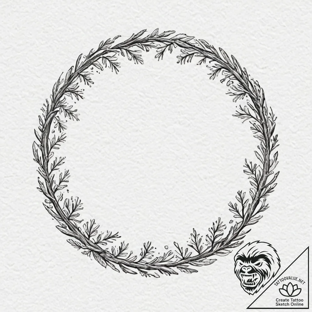 Tattoo sketch — rune circle etched into snow... - tattoo sketch (№1751508692_0, 03.07.2025 02:11) — tattoovalue.net