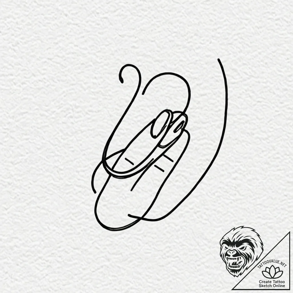 Tattoo design, handpoke style, a tiny papercl... - tattoo sketch (№1751508943_0, 03.07.2025 02:15) — tattoovalue.net