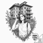 Tattoo sleeve design, urban exploration, a gi… – tattoo sketch (№1751509772_0, 03.07.2025 02:29) — tattoovalue.net