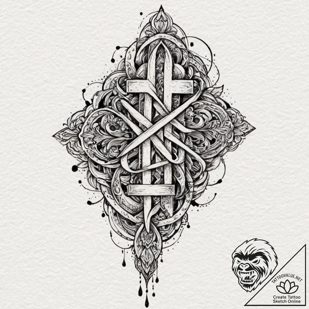 группа 5: abstract calligraphy & graphic form... - tattoo sketch (№1751510023_0, 03.07.2025 02:33) — tattoovalue.net