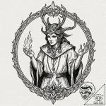 Tattoo design, a medieval woodcut style depic… – tattoo sketch (№1751510608_0, 03.07.2025 02:43) — tattoovalue.net