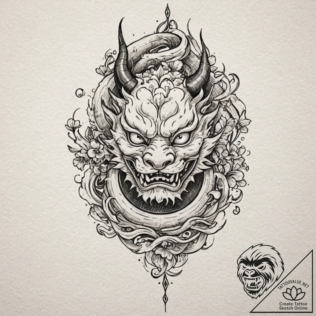 Tattoo design, calligraphic lines that seem t... - tattoo sketch (№1751511518_0, 03.07.2025 02:58) — tattoovalue.net