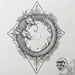 Tattoo design, a child’s drawing of a drone j… – tattoo sketch (№1751511600_0, 03.07.2025 03:00) — tattoovalue.net