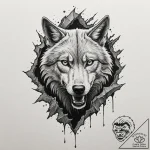 Tattoo design, fenrir made of shattered rock… – tattoo sketch (№1751511691_0, 03.07.2025 03:01) — tattoovalue.net