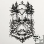 Tattoo design, a classic hourglass, but it’s… – tattoo sketch (№1751511772_0, 03.07.2025 03:02) — tattoovalue.net