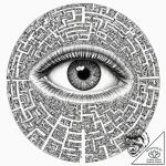 Tattoo design, a human eye, the iris is a det… – tattoo sketch (№1751511852_0, 03.07.2025 03:04) — tattoovalue.net