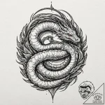 Tattoo design, jormungandr tattooed in a styl… – tattoo sketch (№1751511932_0, 03.07.2025 03:05) — tattoovalue.net