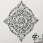 Tattoo design, a complex, symmetrical glyph t… – tattoo sketch (№1751512015_0, 03.07.2025 03:06) — tattoovalue.net