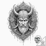 Tattoo sketch of viking ghost emerging from f… – tattoo sketch (№1751512428_0, 03.07.2025 03:13) — tattoovalue.net